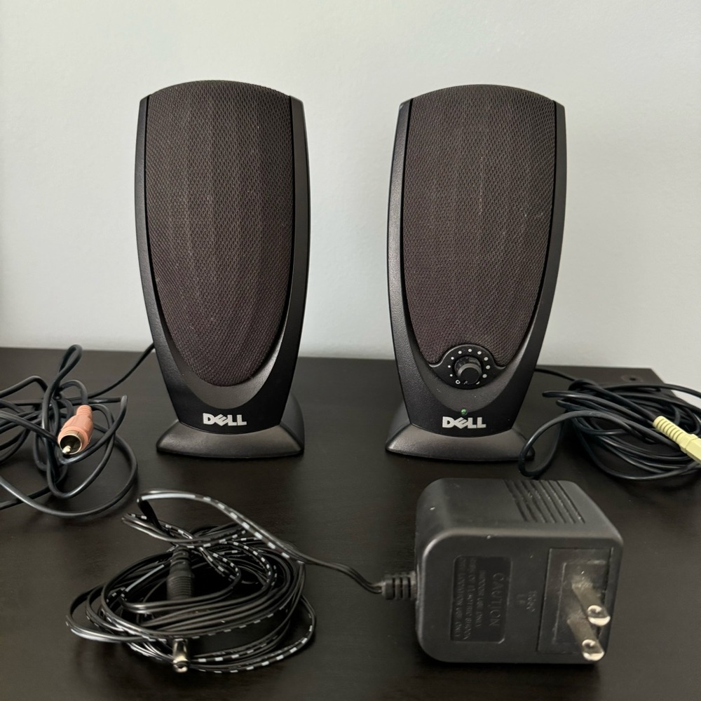 Dell A215 Black Computer Speakers with power adapter. Tested and working.